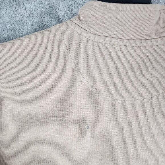 Mens Taupe Sun River Pullover Sweater 1/4 Zip Long Sleeve 100% Cotton Size L - Picture 8 of 11